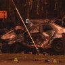 The crash scene on Tuesday night.