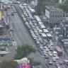 Bumper-to-bumper traffic on Victoria Road on Wednesday morning. 