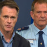 Premier Chris Minns and Deputy Police Commissioner David Hudson address a press conference about the Dural discovery on January 29.