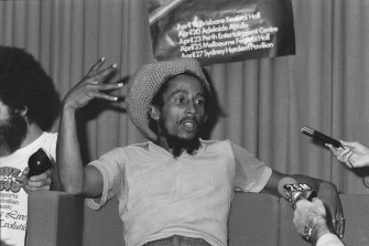 Bob Marley at Sydney’s Mascot Airport on April 17, 1979. 