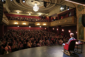The author on a speaking tour in 2019.   