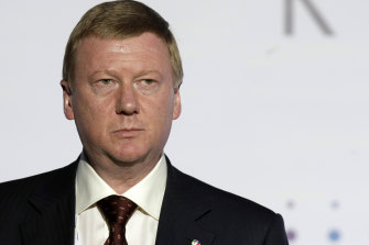 Anatoly Chubais at a Nanotechnology Forum in Moscow, in 2009. 