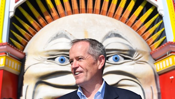 Opposition Leader Bill Shorten speaking in Melbourne on Saturday. 