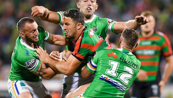 Sam Burgess in the last game of football he will ever play: the 2019 NRL preliminary final against Canberra.
