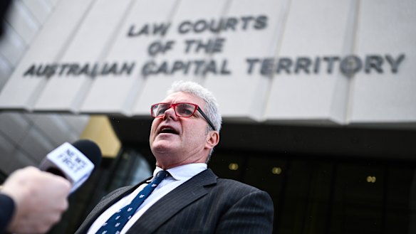 David McBride outside court in the ACT, where he will be tried.