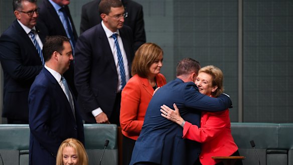 Former Liberal MP Jane Prentice after her final speech in Parliament this year.