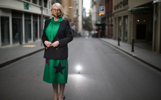 Lord mayor Sally Capp hopes visitors will soon return to the deserted streets of Melbourne.