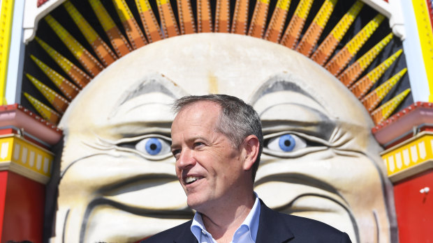 Opposition Leader Bill Shorten speaking in Melbourne on Saturday. 