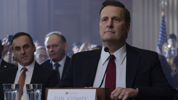Jeff Daniels plays FBI director James Comey in the two-part miniseries The Comey Rule.