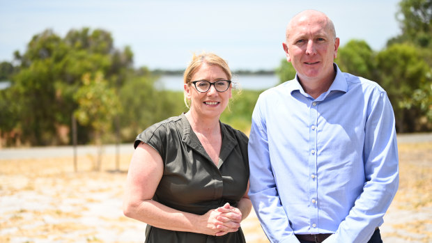 Transport Minister Rita Saffioti and Environment Minister Stephen Dawson have announced a recommitment to introducing laws to rezone 85 hectares of the Beeliar Wetlands from primary regional roads to parks and recreation.