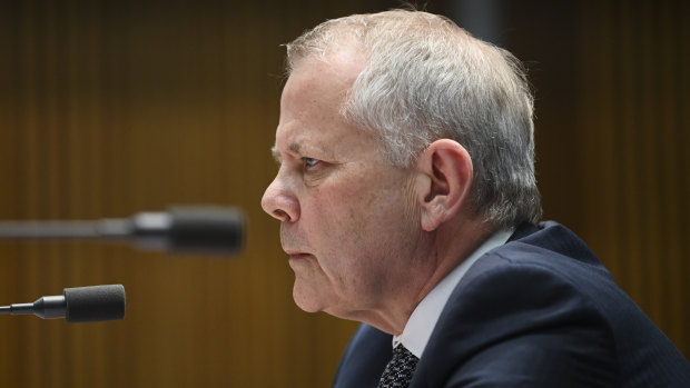 NAB's Phil Chronican appears before the parliamentary committee on Wednesday.