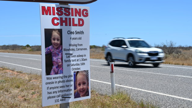 Cleo Smith, 4, is missing in Western Australia’s remote north. 