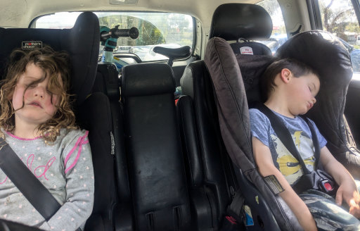 The kids are, at last, all right on our 900km summer road trip, and it’s time to switch from Bluey to a true-crime podcast.