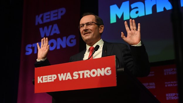 WA Premier Mark McGowan speaking at his campaign launch.