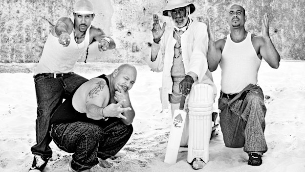 Straight outta Compton: Isaac Hayes, Sergeo Pinales, Ted Hayes and Theo Hayes on tour in 2011.