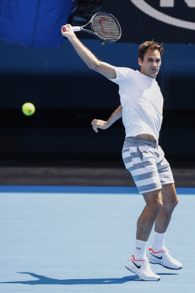 Roger Federer tunes up in Melbourne.