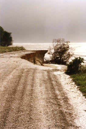 Erosion after a storm near Portland.