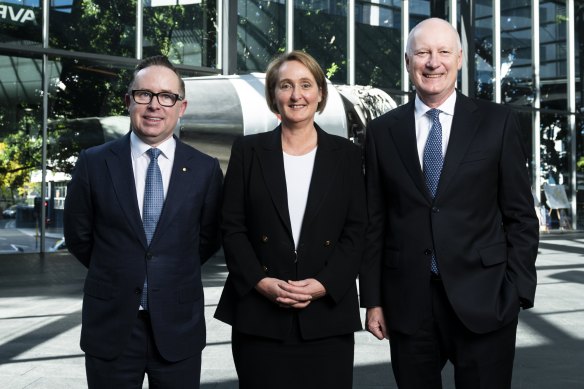 Alan Joyce, Vanessa Hudson and Richard Goyder.