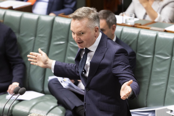 Minister for Climate Change and Energy, Chris Bowen, in question time earlier today.