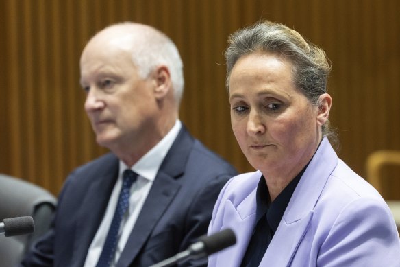 Qantas boss Vanessa Hudson and chair Richard Goyder.