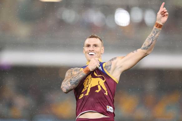 Mitch Robinson during the Lions' win over Carlton on Saturday.