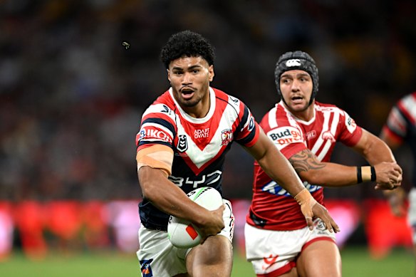 Robert Toia shone for the Sydney Roosters against the Dolphins in Magic Round.