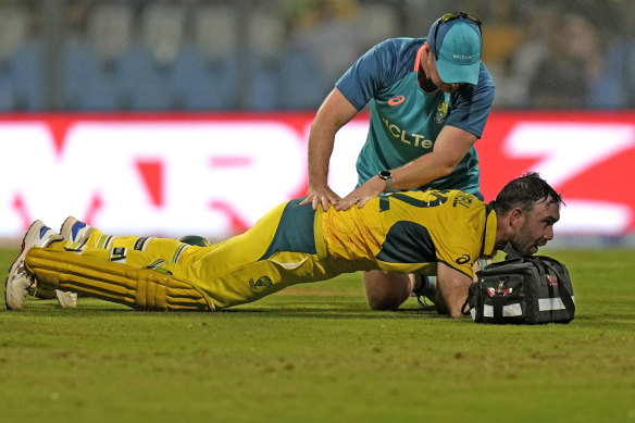 Glenn Maxwell suffered from cramp throughout his spectacular innings.
