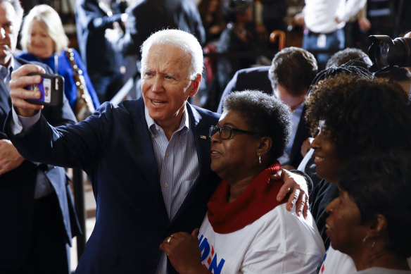 Democratic presidential candidate Joe Biden during a campaign event in Charleston.