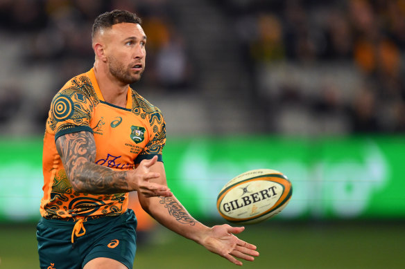 Quade Cooper playing against the All Blacks in July.