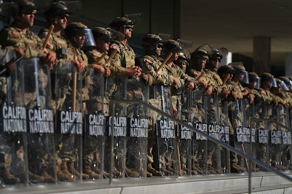 California National Guard in downtown Los Angeles in June.