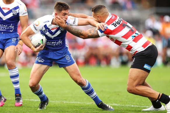 Halfback Kyle Flanagan paid the price for the Bulldogs’ poor first half.
