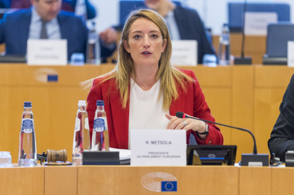 The EU Assembly President Roberta Metsola flew back to Brussels to be present during the searches.