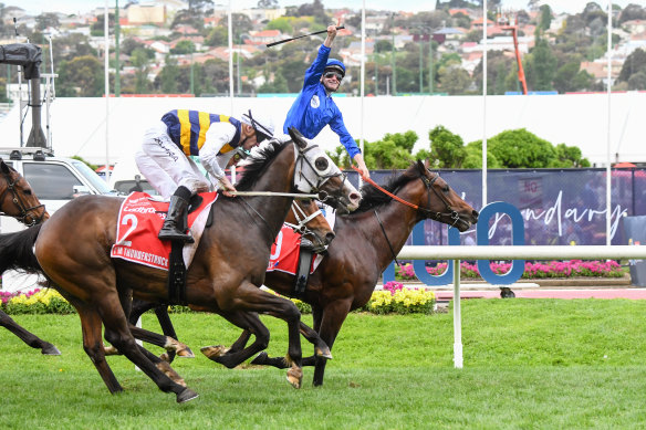 Anamoe and jockey James McDonald won the Cox Plate on Saturday.