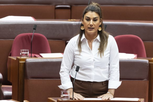 Senator Lidia Thorpe speaking before question time.