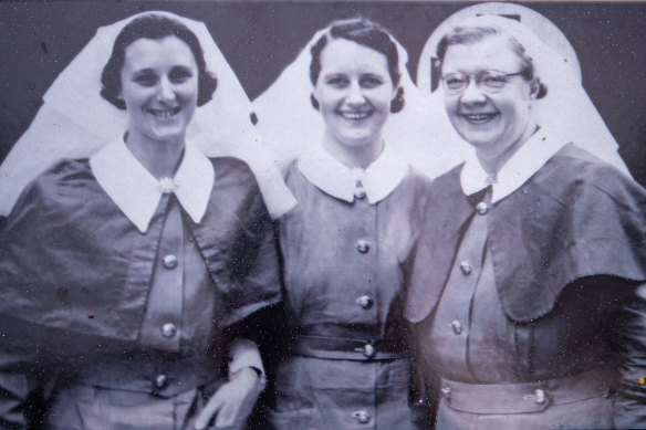 Matron Irene Drummond, right, who was executed on Radji Beach, with fellow army nurses Dora Gardam, left, who died in a prisoner-of-war camp on Bangka Island, and Ellen Hannah, who survived the war.