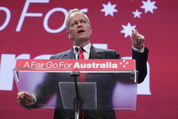That was then: Bill Shorten was party leader at the last face-to-face Labor conference in 2018.