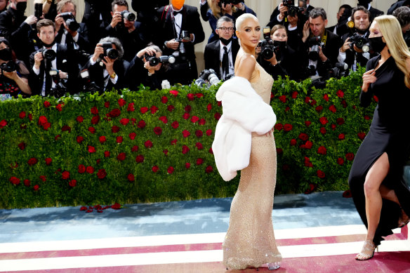 Kim Kardashian at the 2022 Met Gala. Rumours have swirled for months as to whether she will attend this year.