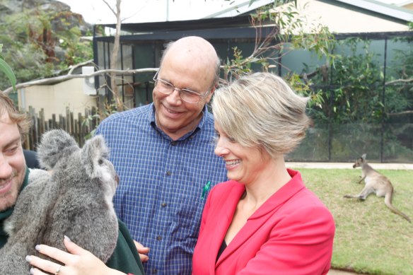 Senator Kristina Keneally with her father John Kerscher on the NSW campaign trail in 2011.