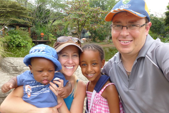 The Hawkins family: Kendly, Robyn, Tsehay and Reg.