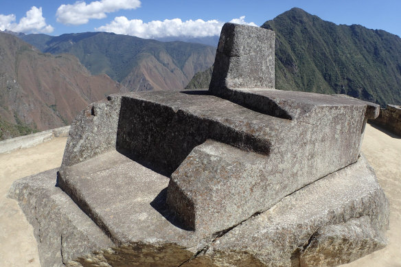 Intihuatana, or the ritual stone associated with the Inca calendar.