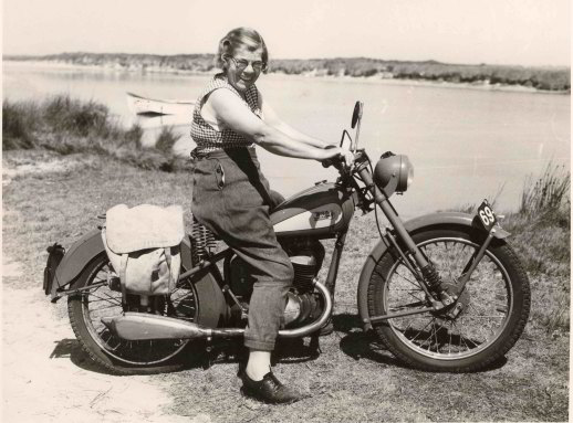Vern McCallum’s aunt, Elsie Seymour, on her motorbike.