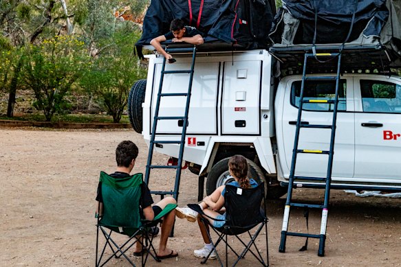 Taking a break from the road.