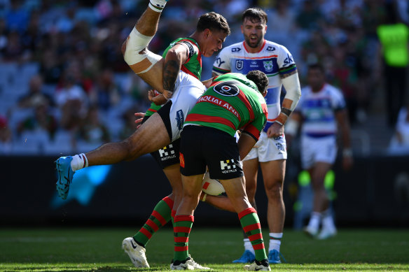 Mitchell escaped charges for this tackle on Tohu Harris.