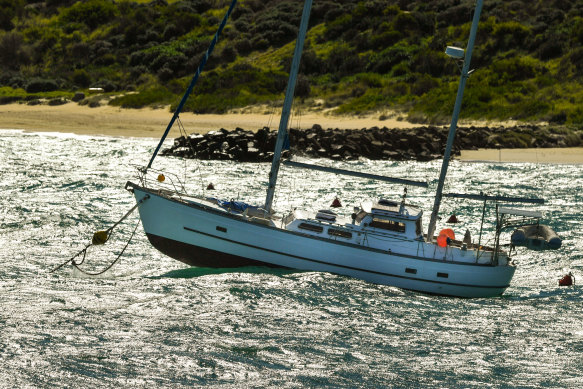 Strong winds rock boats in Botany Bay on Friday.