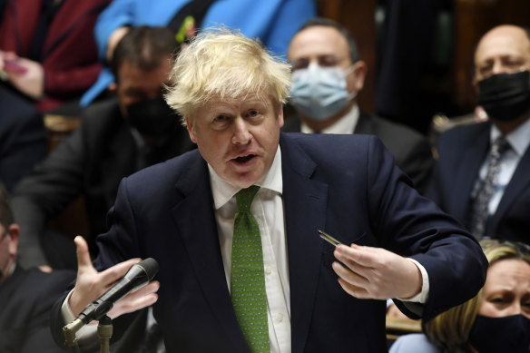 Boris Johnson speaks during Prime Minister’s Questions this week.