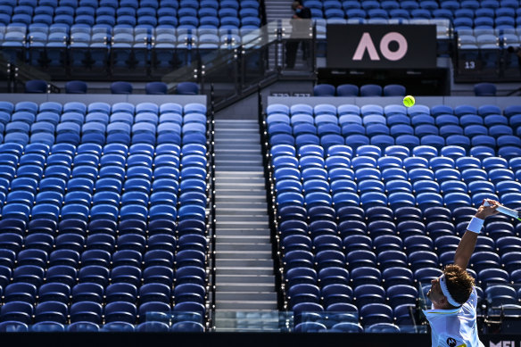 Some of the Australian Open was conducted in front of empty stands.