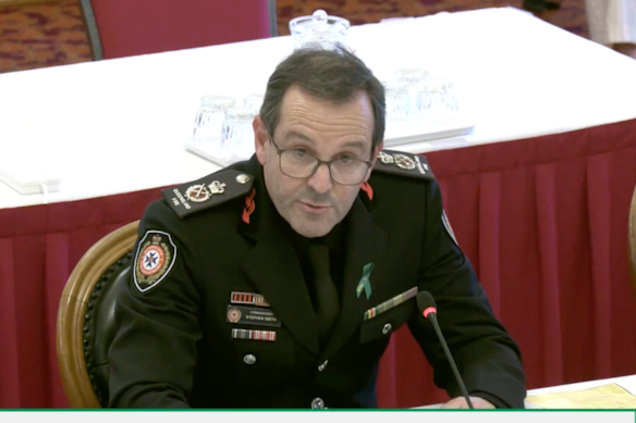 Queensland Fire Department Commissioner Steve Smith during estimates in July.
