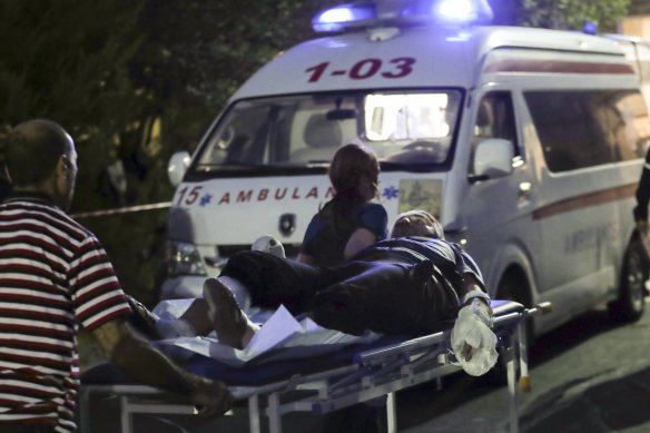 An Ethnic Armenian man who was injured during an explosion at a crowded petrol station in Stepanakert, the capital of Nagorno-Karabakh.