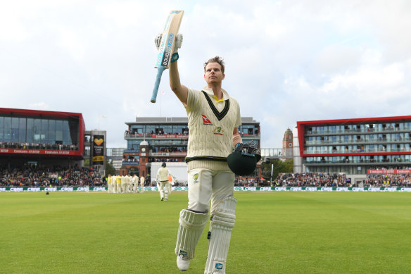 Steve Smith dominated day two of the Old Trafford Test with a masterful double ton.