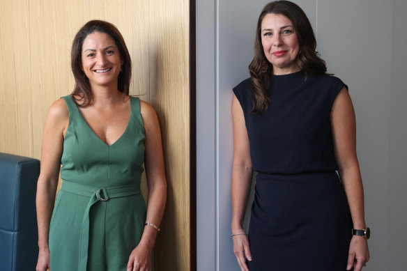 "If there is anyone who can multi-task, it is a mother with children": Jodie Rowlands, director of IT (right), with Effie Gorringe, director of operations at cosmetics company Loreal. 
